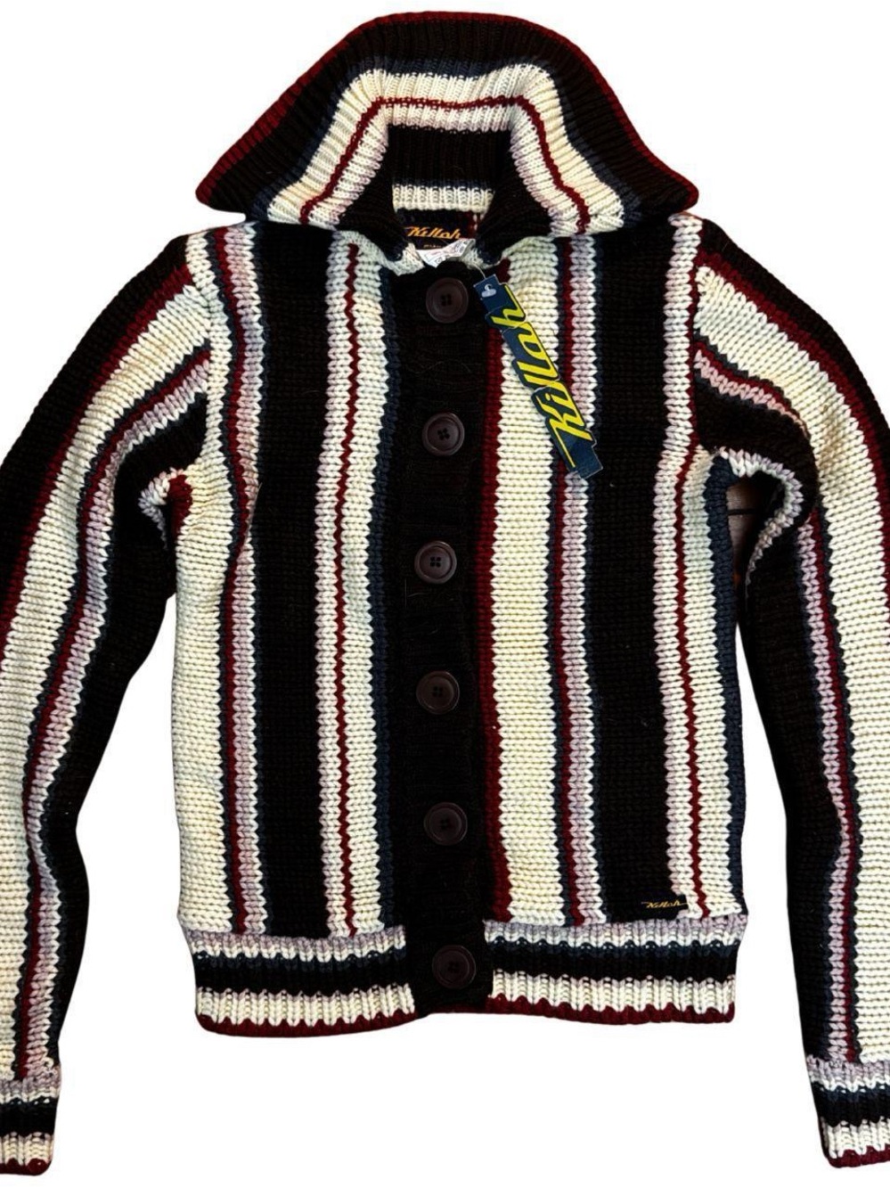 Killah by Miss Sixty Y2K Striped Chunky Knit Cardigan NWT Small